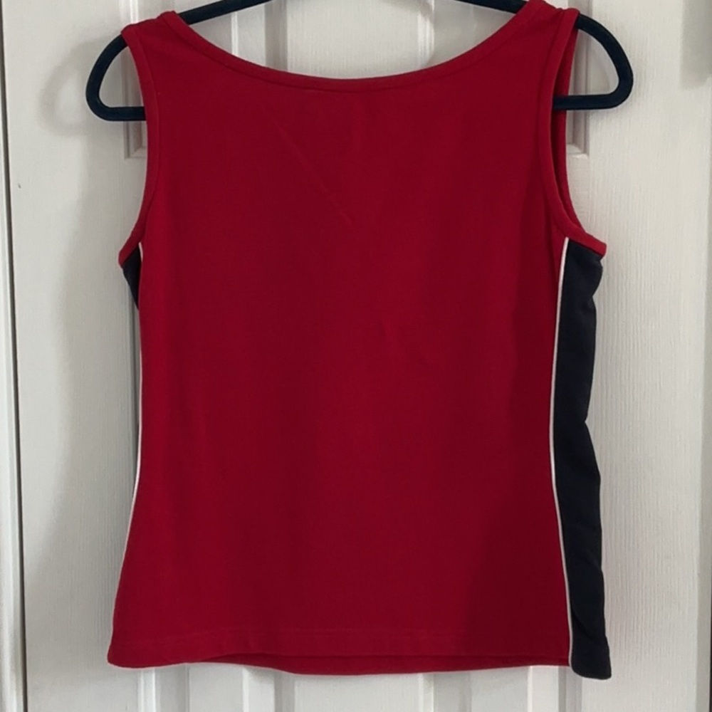 St. John Sport Red Tank w/ Navy Striped Sides & White Trim - Picture 4 of 8